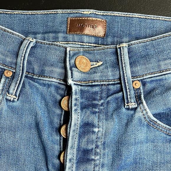 Mother The Stunner Knicker Fray Home Before Dawn Wash Denim Capri Jeans - Picture 7 of 11